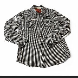 Black and White Checkered Men's Shirt